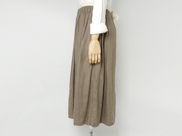 ナイジェルケーボンウーマン(NIGEL CABOURN WOMAN)のビンテージギャザースカート - リネンヘリンボーン